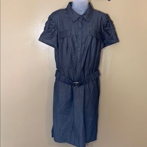 Calvin Klein short sleeve belted dress